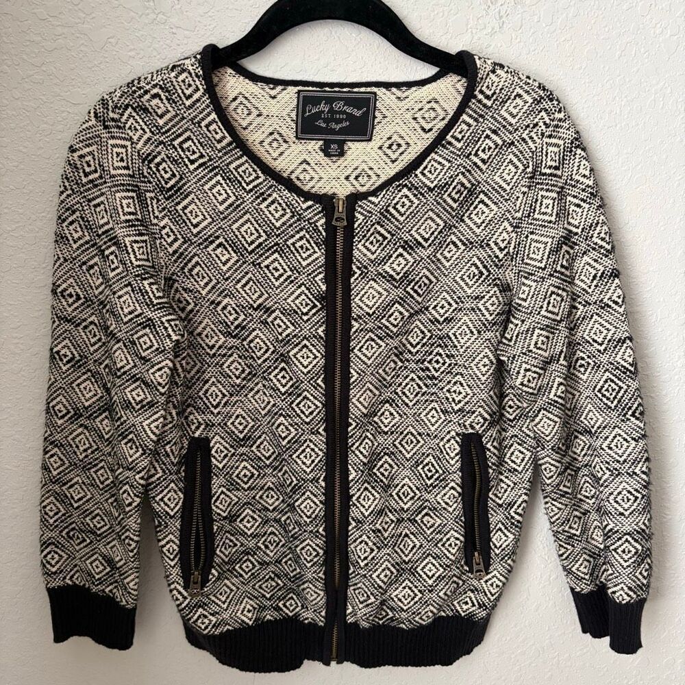 Lucky Brand Women's Bomber Sweater Jacket Size XS